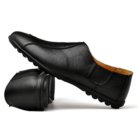Mocassins Plates à Enfiler en Cuir Véritable